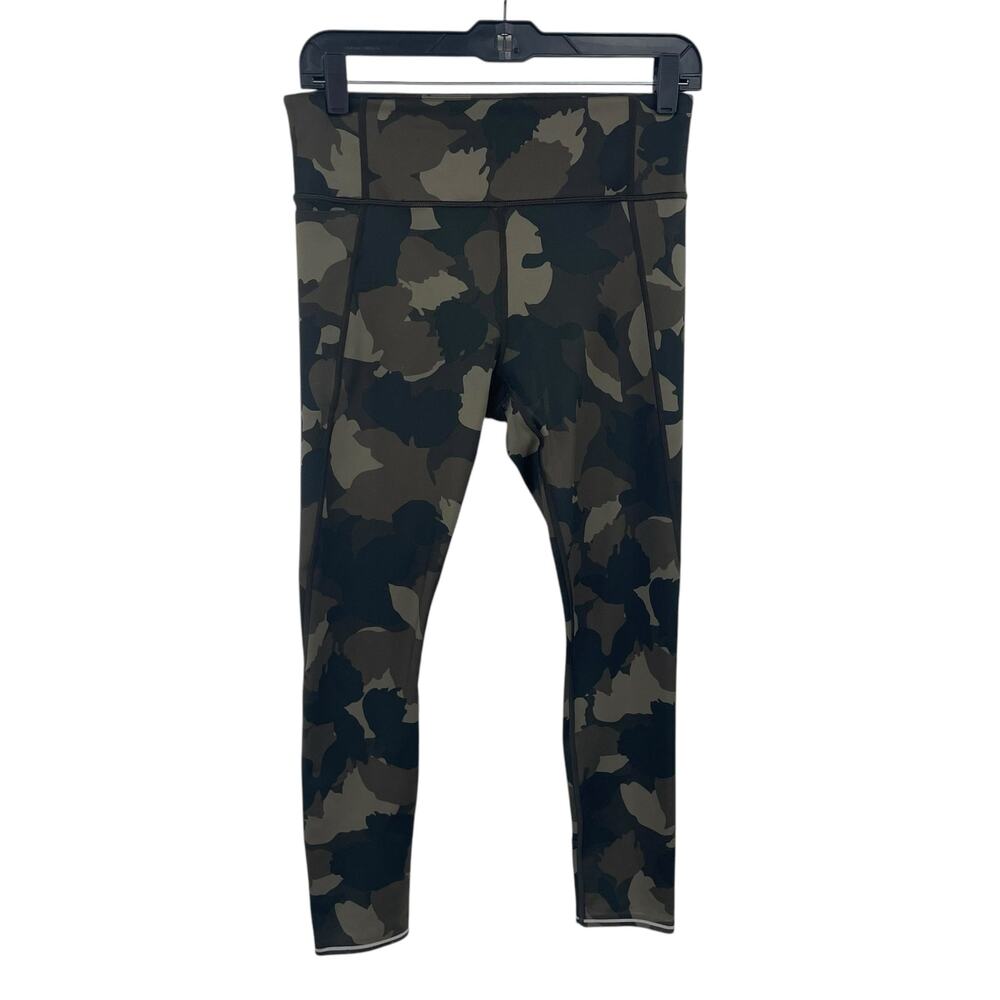 Athleta 7/8 Leggings Green Black Camo Print Womens Small
